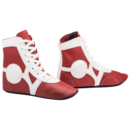 Купить Обувь для самбо SM-0102, кожа, красный Rusco в Бугульме 