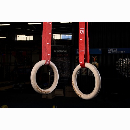 Купить Кольца гимнастические 32 мм красные стропы в Бугульме 