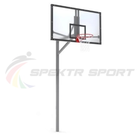 Купить Стойка баскетбольная уличная упрощенная со щитом из оргстекла, кольцом и сеткой SP D 412 в Бугульме 