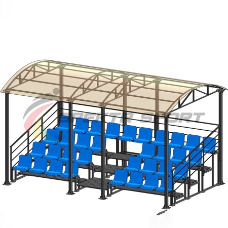 Купить Трибуна для зрителей 4 ряда на 34 места с навесом и перилами в Бугульме 