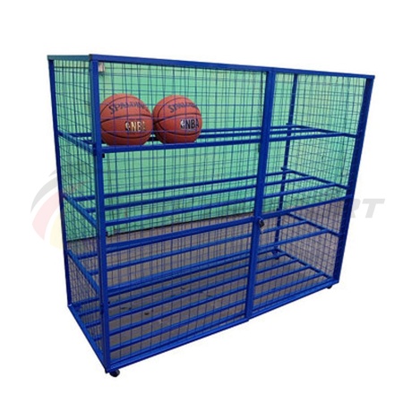 Купить Стеллаж для хранения мячей и инвентаря передвижной металлический (сетка) Цельносварной в Бугульме 
